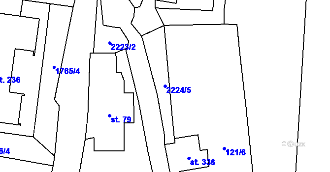 Parcela st. 2224/5 v KÚ Merboltice, Katastrální mapa