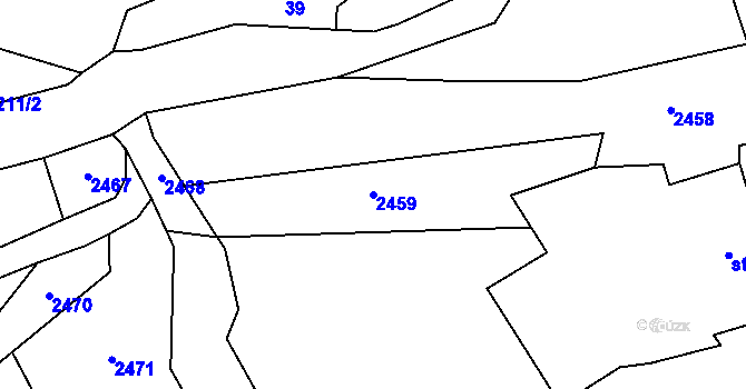 Parcela st. 2459 v KÚ Merboltice, Katastrální mapa