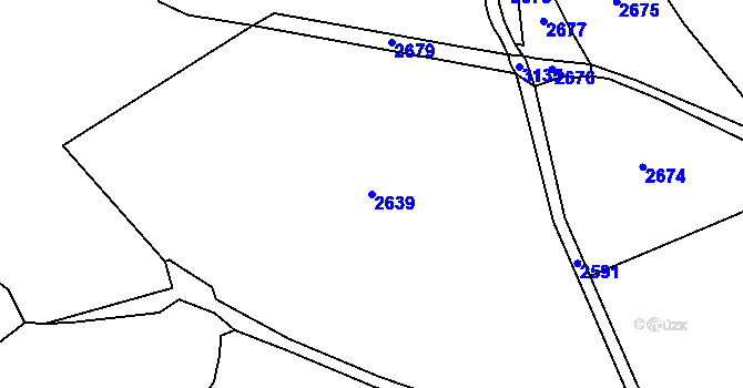 Parcela st. 2639 v KÚ Merboltice, Katastrální mapa