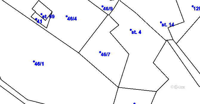 Parcela st. 46/7 v KÚ Lípa, Katastrální mapa