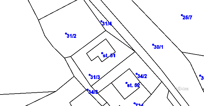 Parcela st. 51 v KÚ Lípa, Katastrální mapa