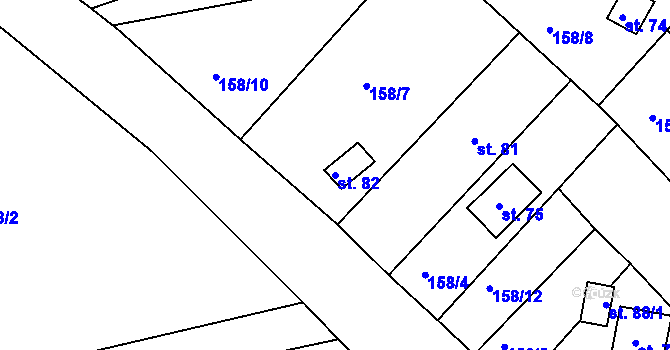 Parcela st. 82 v KÚ Lípa, Katastrální mapa
