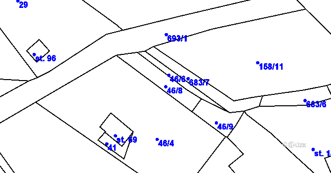 Parcela st. 46/8 v KÚ Lípa, Katastrální mapa