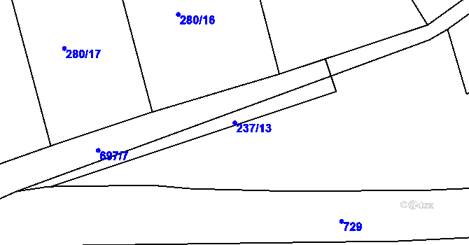 Parcela st. 237/13 v KÚ Lípa, Katastrální mapa