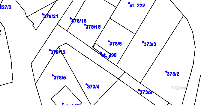 Parcela st. 298 v KÚ Merklín u Karlových Var, Katastrální mapa