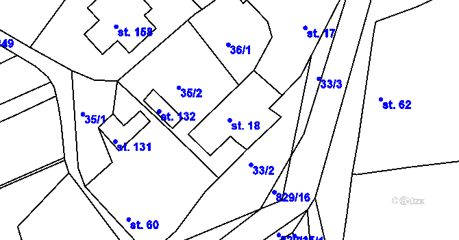Parcela st. 18 v KÚ Buková u Merklína, Katastrální mapa