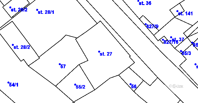 Parcela st. 27 v KÚ Buková u Merklína, Katastrální mapa