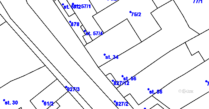 Parcela st. 34 v KÚ Buková u Merklína, Katastrální mapa