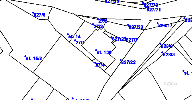 Parcela st. 138 v KÚ Buková u Merklína, Katastrální mapa