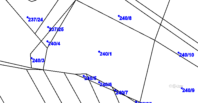 Parcela st. 240/1 v KÚ Buková u Merklína, Katastrální mapa