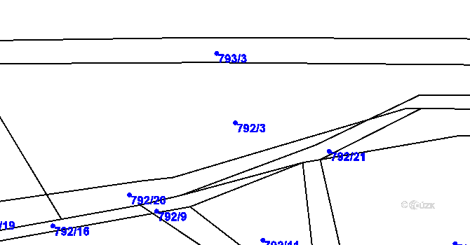 Parcela st. 792/3 v KÚ Buková u Merklína, Katastrální mapa