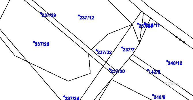 Parcela st. 237/32 v KÚ Buková u Merklína, Katastrální mapa