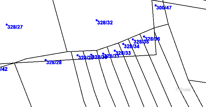 Parcela st. 328/31 v KÚ Buková u Merklína, Katastrální mapa