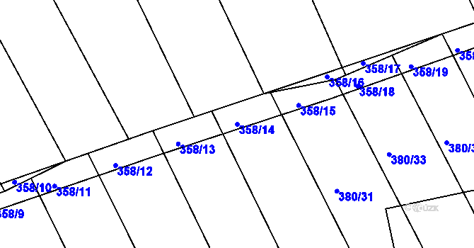 Parcela st. 358/14 v KÚ Buková u Merklína, Katastrální mapa