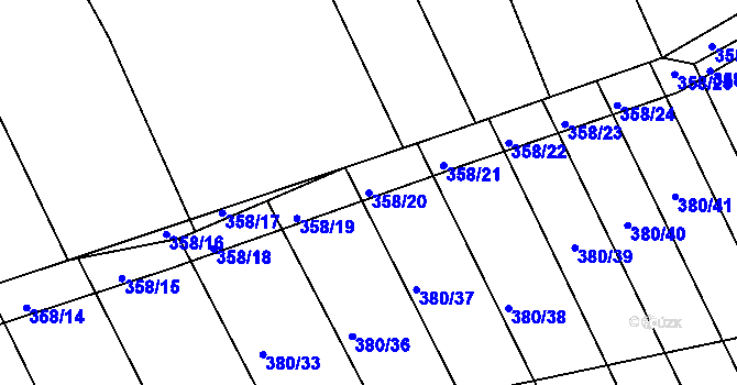 Parcela st. 358/20 v KÚ Buková u Merklína, Katastrální mapa