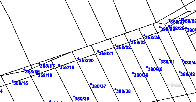 Parcela st. 358/21 v KÚ Buková u Merklína, Katastrální mapa