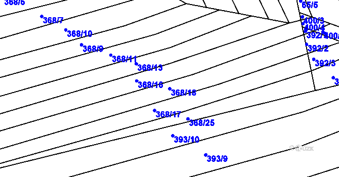 Parcela st. 368/18 v KÚ Buková u Merklína, Katastrální mapa