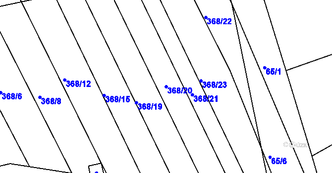 Parcela st. 368/20 v KÚ Buková u Merklína, Katastrální mapa