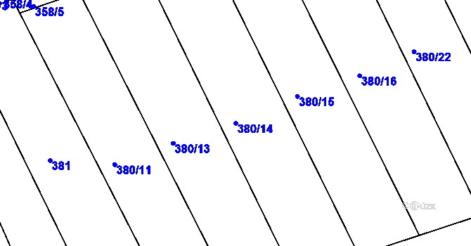 Parcela st. 380/14 v KÚ Buková u Merklína, Katastrální mapa