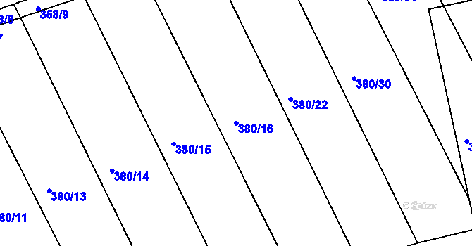 Parcela st. 380/16 v KÚ Buková u Merklína, Katastrální mapa