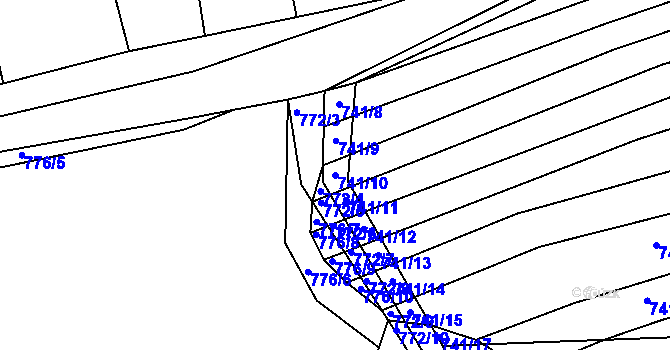 Parcela st. 741/10 v KÚ Buková u Merklína, Katastrální mapa