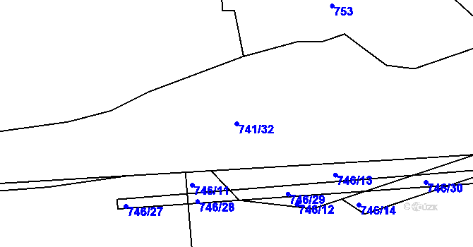 Parcela st. 741/32 v KÚ Buková u Merklína, Katastrální mapa