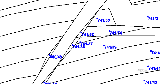 Parcela st. 741/37 v KÚ Buková u Merklína, Katastrální mapa