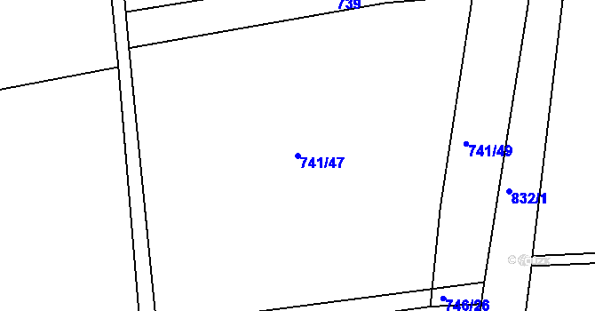 Parcela st. 741/47 v KÚ Buková u Merklína, Katastrální mapa