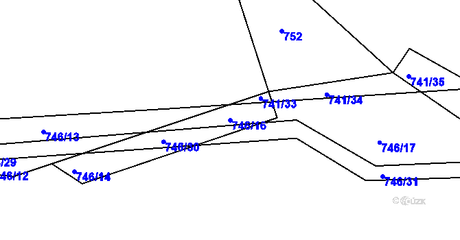 Parcela st. 746/16 v KÚ Buková u Merklína, Katastrální mapa