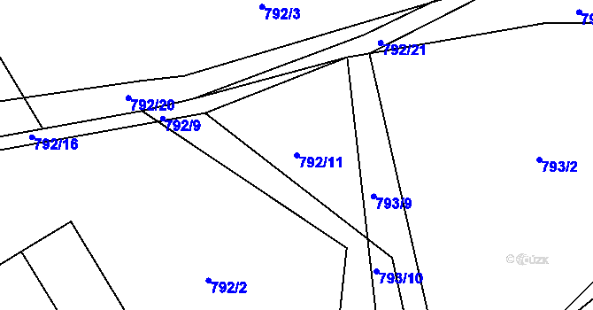 Parcela st. 792/11 v KÚ Buková u Merklína, Katastrální mapa