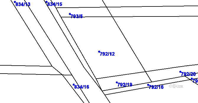 Parcela st. 792/12 v KÚ Buková u Merklína, Katastrální mapa
