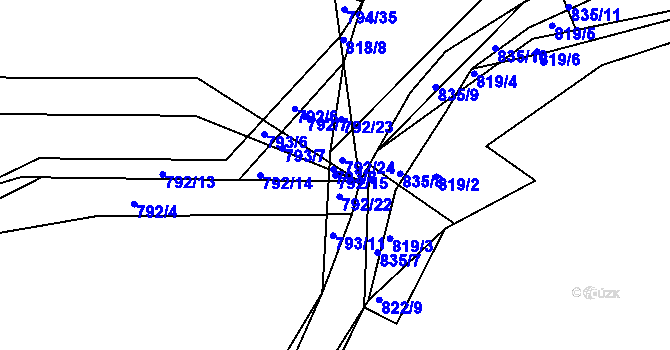 Parcela st. 792/15 v KÚ Buková u Merklína, Katastrální mapa