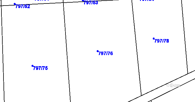 Parcela st. 797/76 v KÚ Buková u Merklína, Katastrální mapa