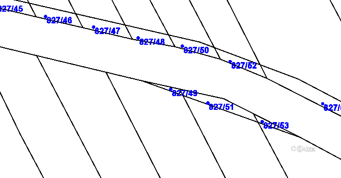 Parcela st. 827/49 v KÚ Buková u Merklína, Katastrální mapa