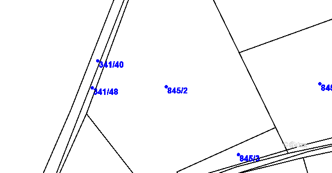 Parcela st. 845/2 v KÚ Buková u Merklína, Katastrální mapa