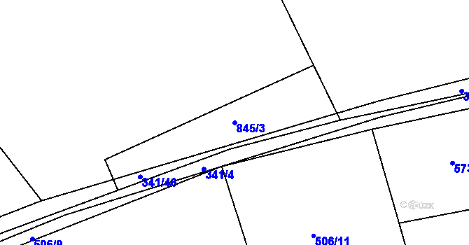 Parcela st. 845/3 v KÚ Buková u Merklína, Katastrální mapa