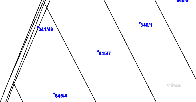 Parcela st. 845/7 v KÚ Buková u Merklína, Katastrální mapa