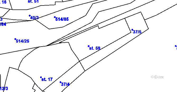 Parcela st. 59 v KÚ Kloušov, Katastrální mapa