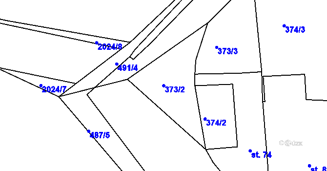 Parcela st. 373/2 v KÚ Kloušov, Katastrální mapa