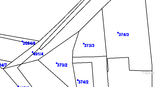 Parcela st. 373/3 v KÚ Kloušov, Katastrální mapa