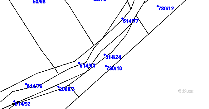 Parcela st. 514/24 v KÚ Kloušov, Katastrální mapa