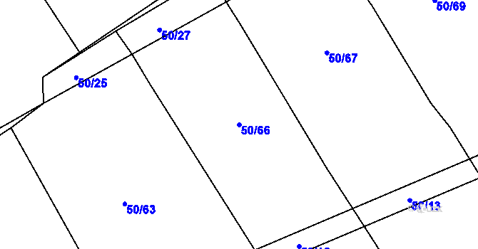 Parcela st. 50/66 v KÚ Kloušov, Katastrální mapa