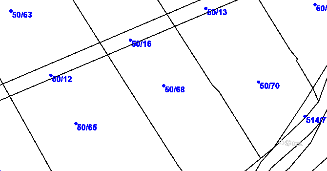 Parcela st. 50/68 v KÚ Kloušov, Katastrální mapa