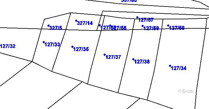 Parcela st. 127/37 v KÚ Kloušov, Katastrální mapa