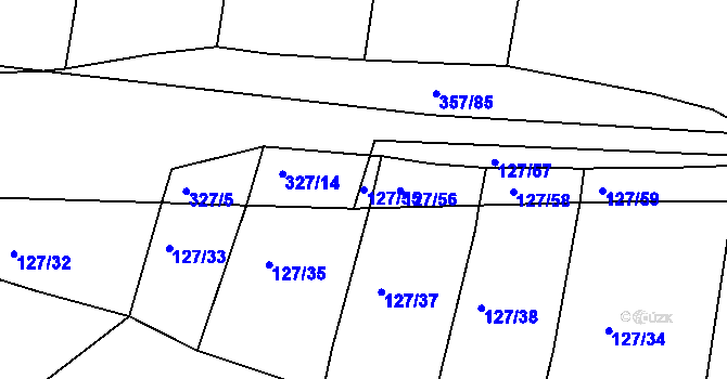 Parcela st. 127/55 v KÚ Kloušov, Katastrální mapa