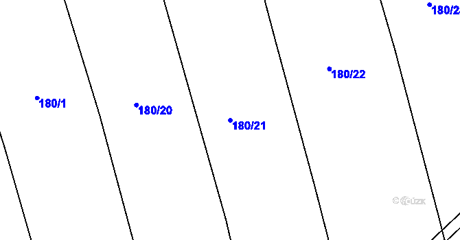 Parcela st. 180/21 v KÚ Kloušov, Katastrální mapa