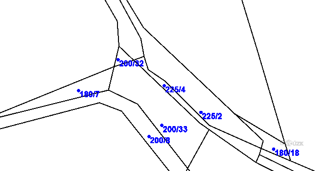 Parcela st. 225/4 v KÚ Kloušov, Katastrální mapa