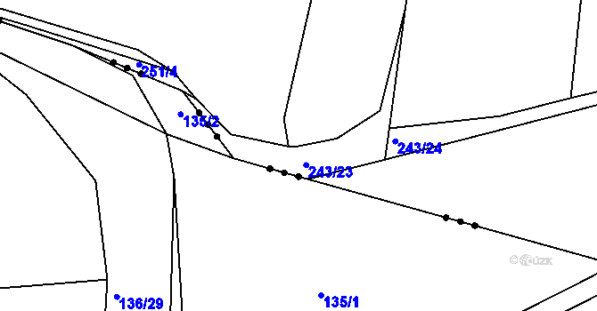 Parcela st. 243/22 v KÚ Kloušov, Katastrální mapa