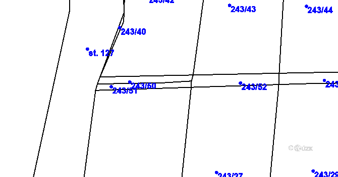 Parcela st. 243/26 v KÚ Kloušov, Katastrální mapa