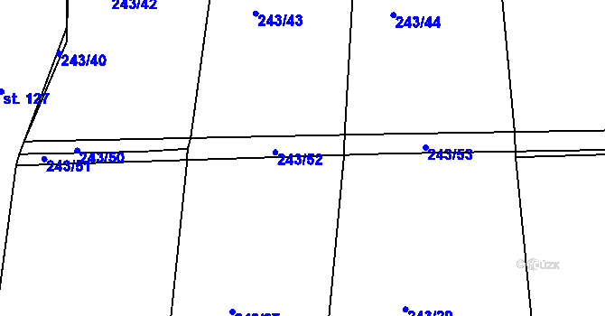 Parcela st. 243/28 v KÚ Kloušov, Katastrální mapa